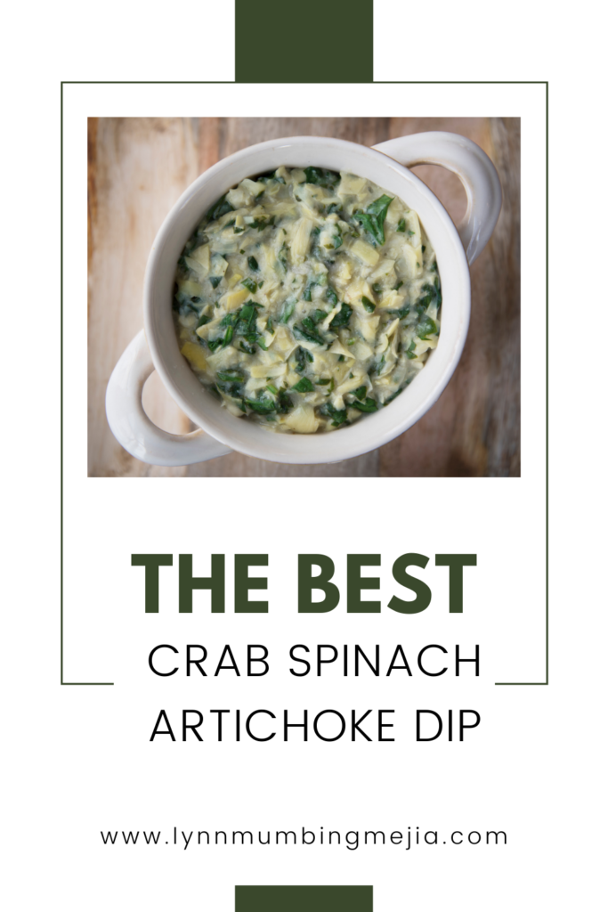 Crab Spinach Artichoke Dip - Pin 1
