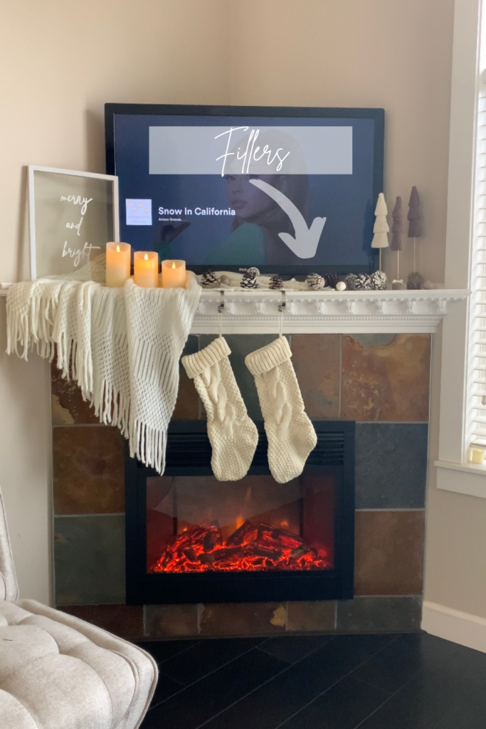 Simple Christmas Mantel Decor - Fillers