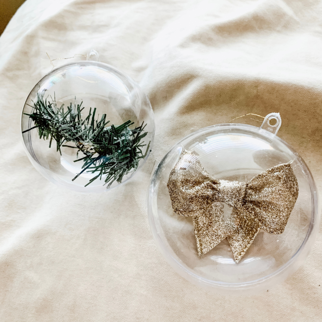 DIY Budget Christmas Decor-Fillable Ornaments