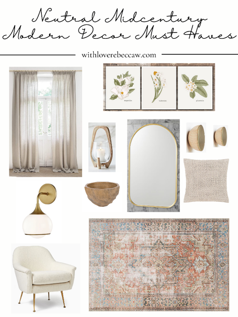 10 Neutral Midcentury Decor Must-Haves - Rebecca's Collage