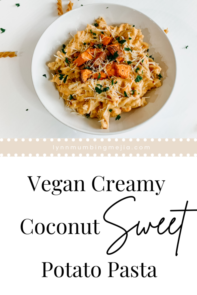 Vegan Creamy Coconut Sweet Potato Pasta - Pin 1