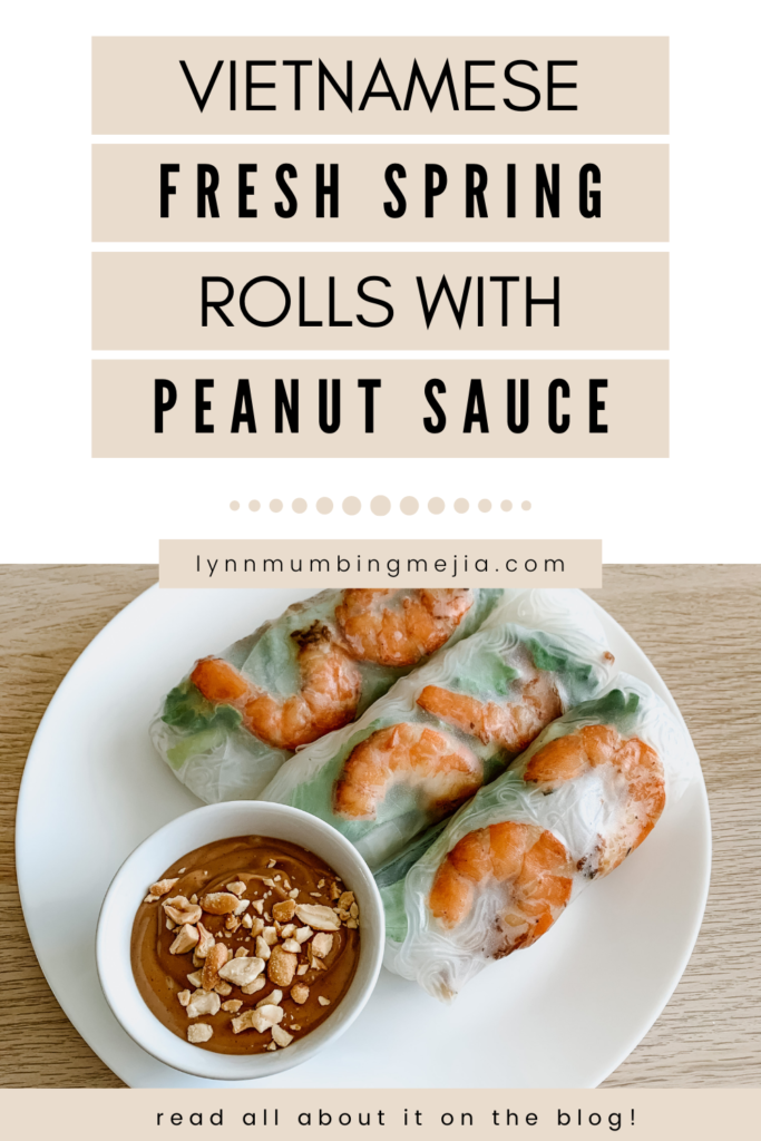 Vietnamese Spring Rolls with Peanut Sauce - Pin 1