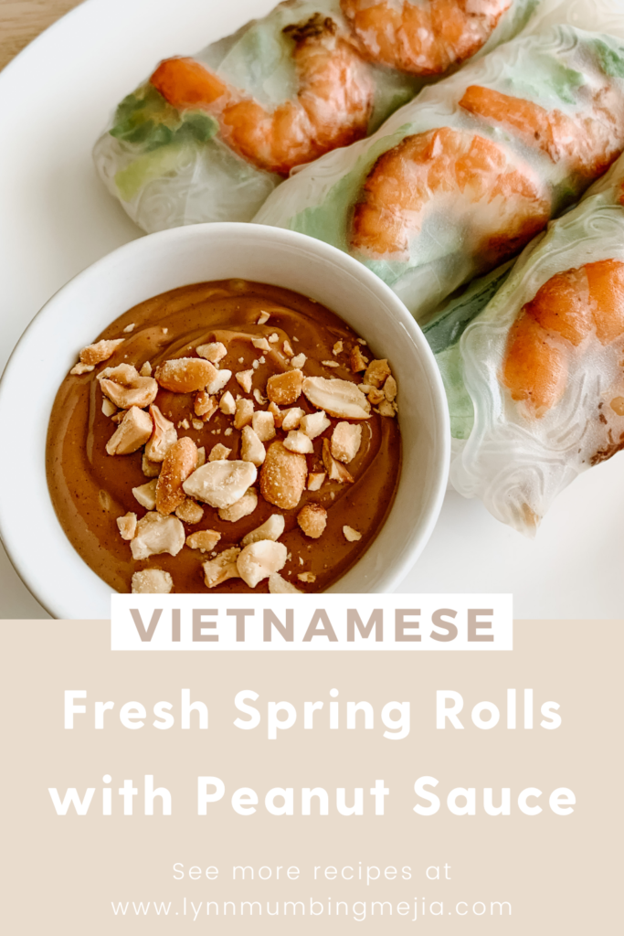 Vietnamese Spring Rolls with Peanut Sauce - Pin 2