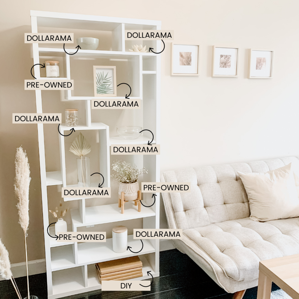 Affordable Shelf Styling Labelled Diagram