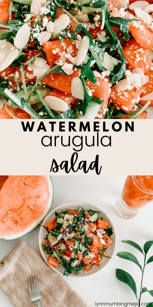 Watermelon Arugula Salad - Pin 1 