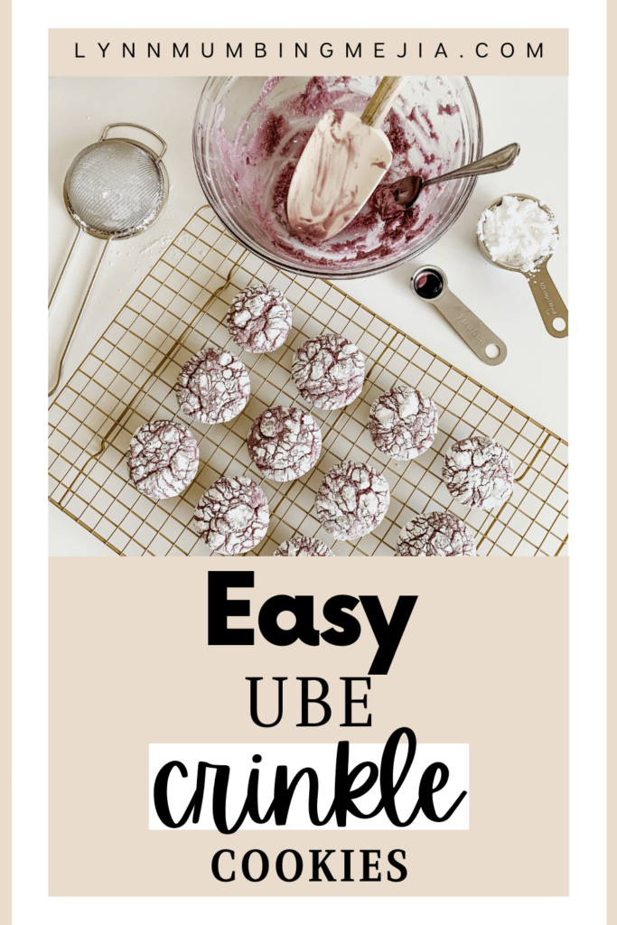 Easy Ube Crinkle Cookies - Pin 1