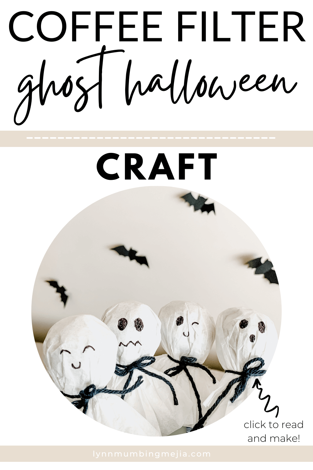 Coffee Filter Ghosts Halloween Craft | Lynn Mumbing Mejia