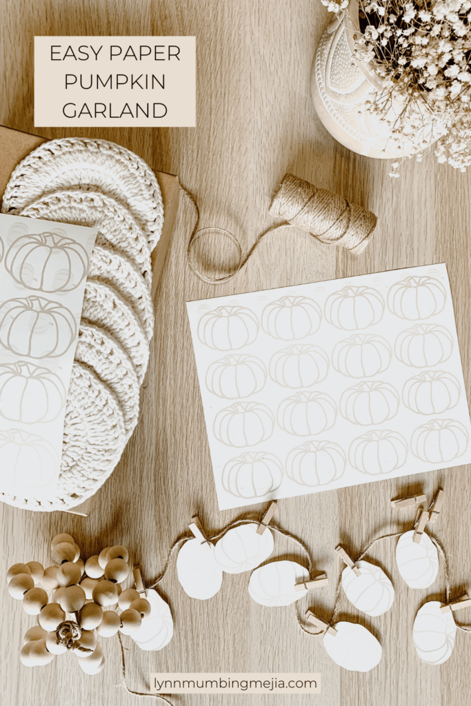 Easy Neutral Paper Pumpkin Garland - pin 2