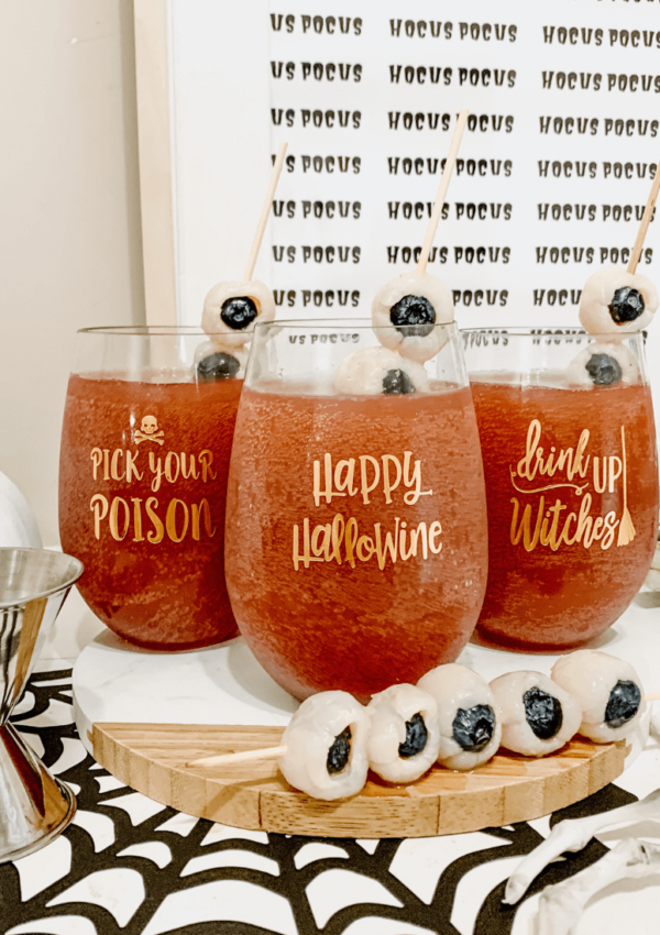 Halloween Party Punch with Fruity Eyeballs