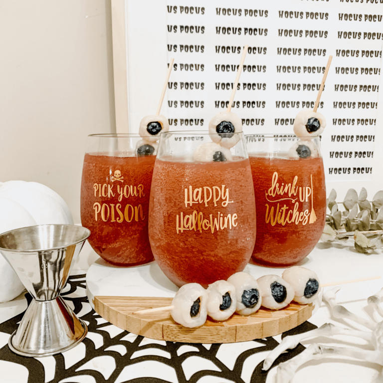 Halloween Party Punch with Fruity Eyeballs