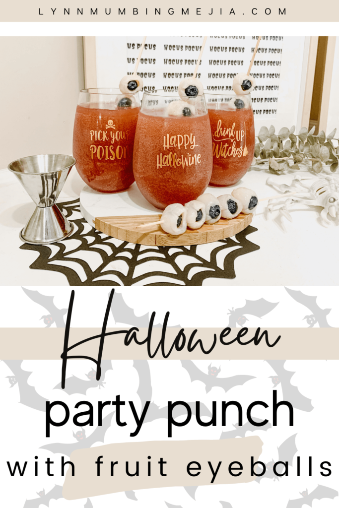 Halloween Party Punch with Fruity Eyeballs