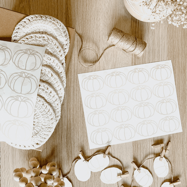 Easy Neutral Paper Pumpkin Garland