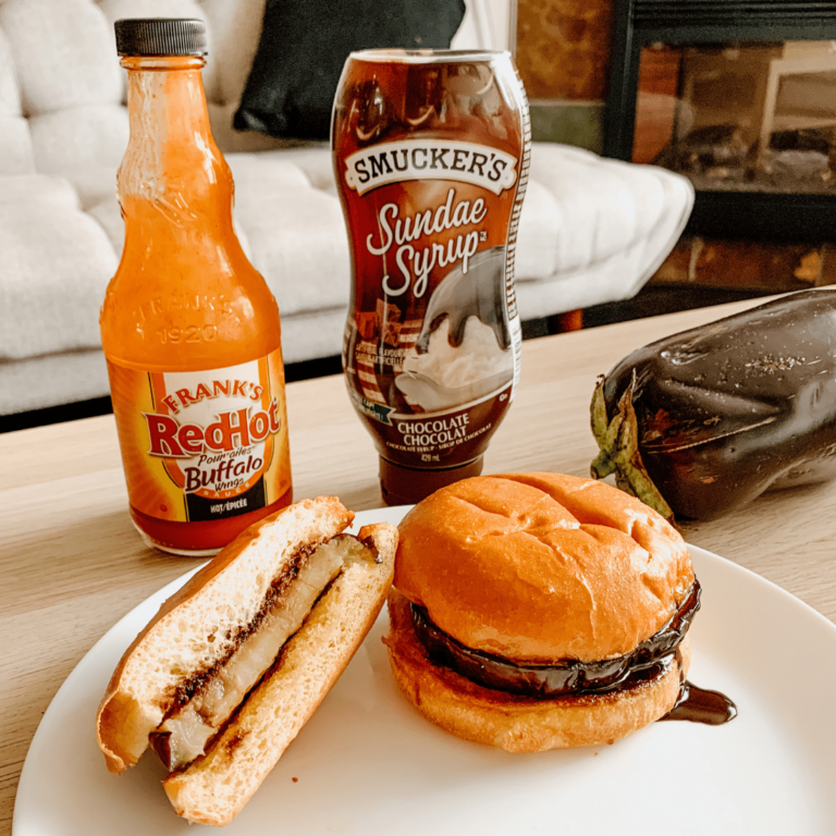 Scooby-Doo’s Eggplant Burger with Chocolate Sauce