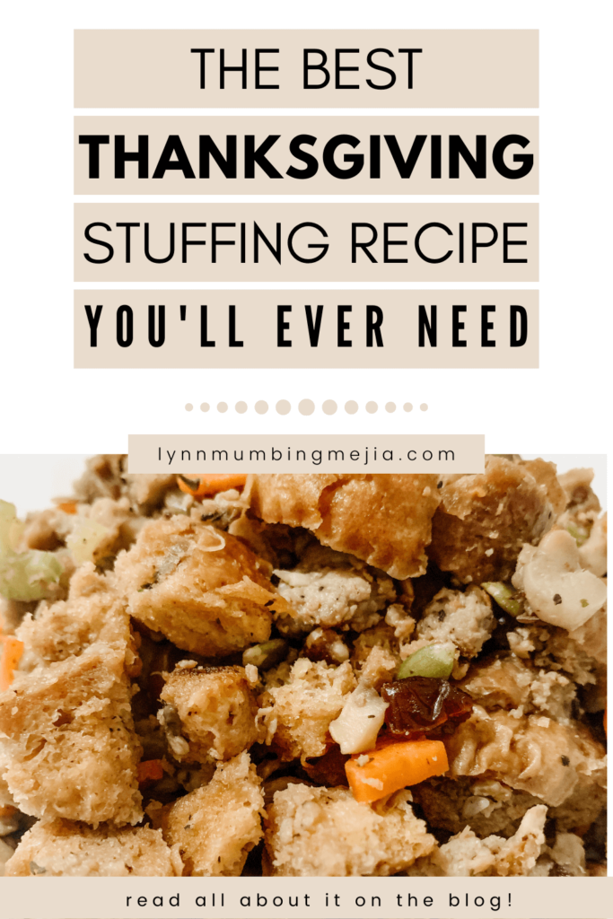 THE BEST Thanksgiving Stuffing - Pin 1