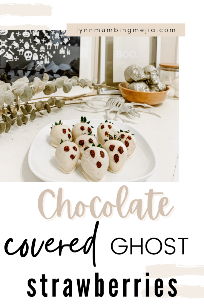 Chocolate-Covered Ghost Strawberries - Pin 1