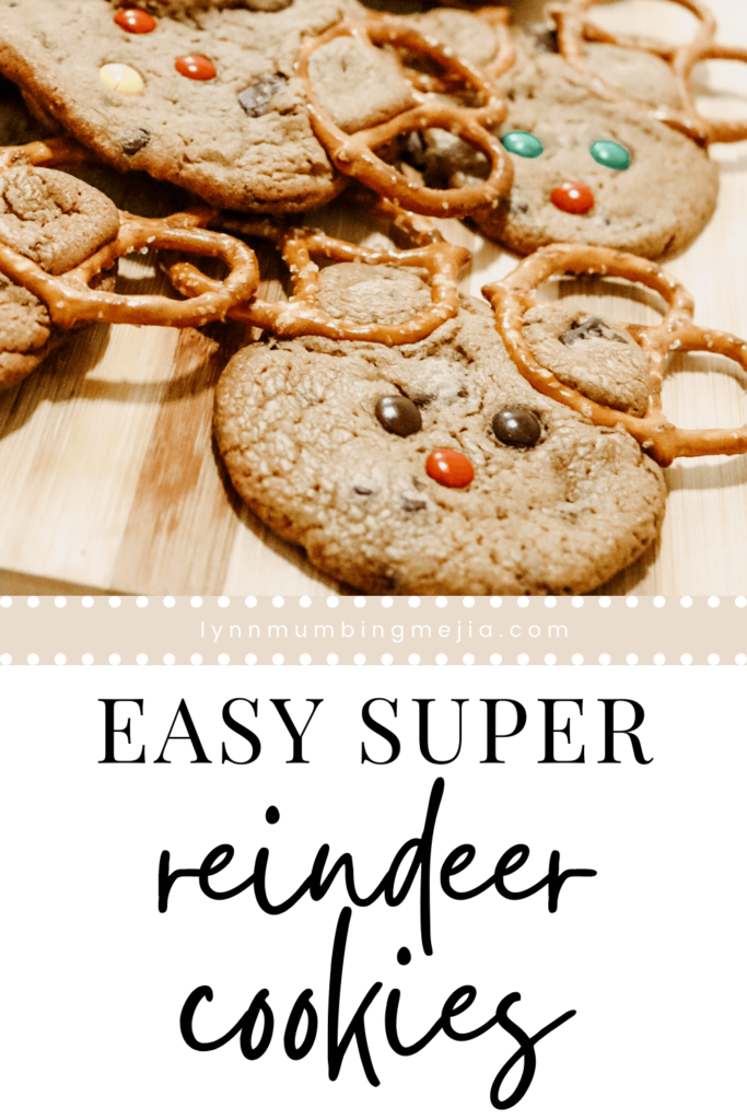 3 Ingredient Easy Reindeer Cookies - Pin 2