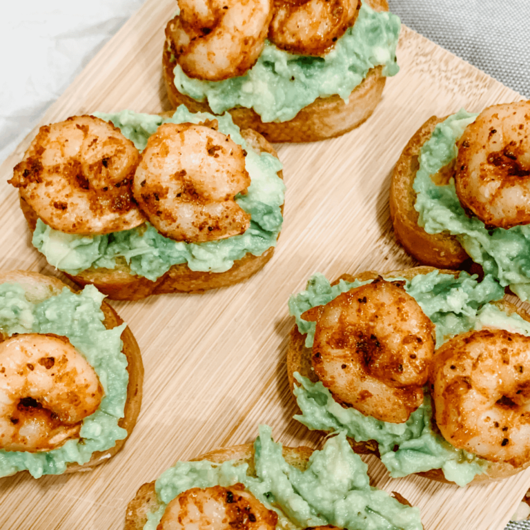 Avocado and Shrimp Crostinis