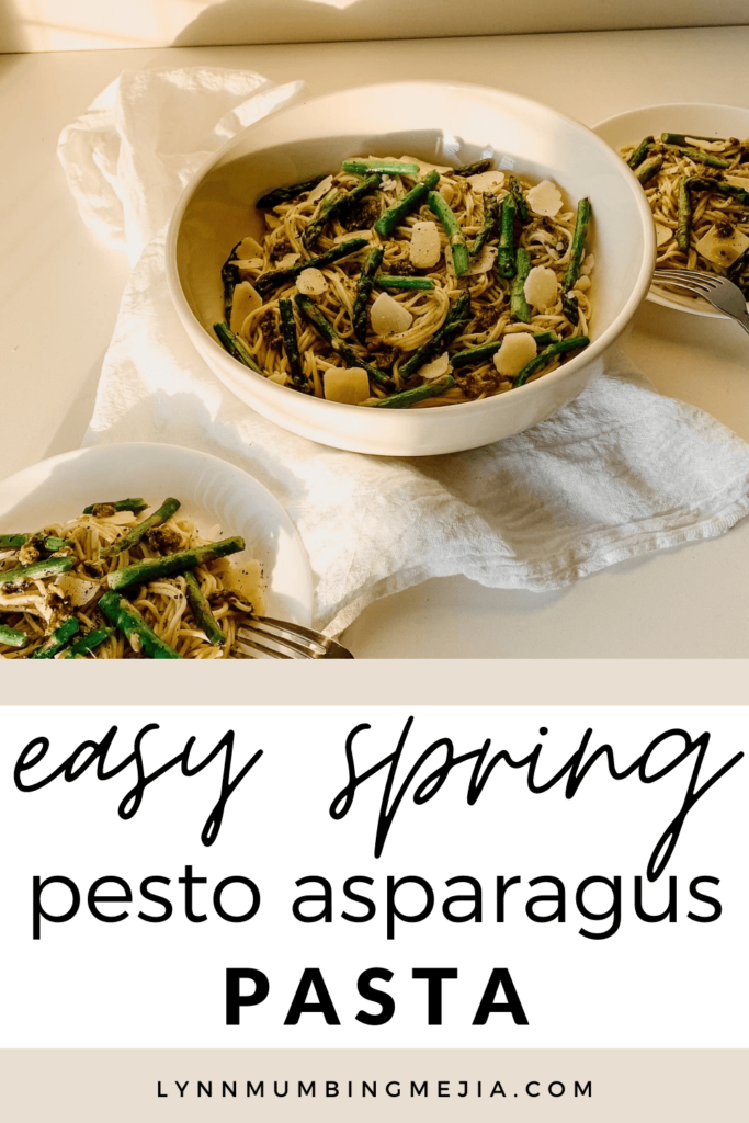 Pesto Asparagus Pasta - Pin 1 - Lynn Mumbing Mejia