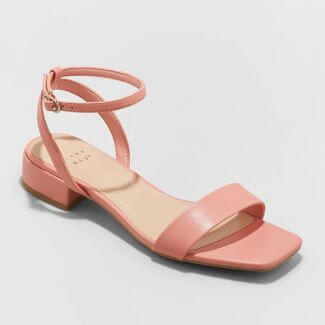 Allegra K Women's High Buckle Ankle Strap Chunky Heel Light Pink 10 : Target