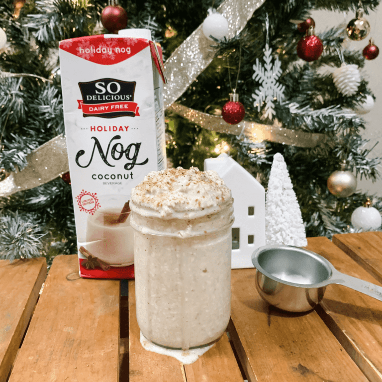 Vegan Eggnog Overnight Oats