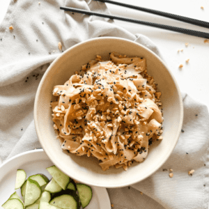 Vietnamese Spring Roll Inspired Peanut Butter Rice Noodles