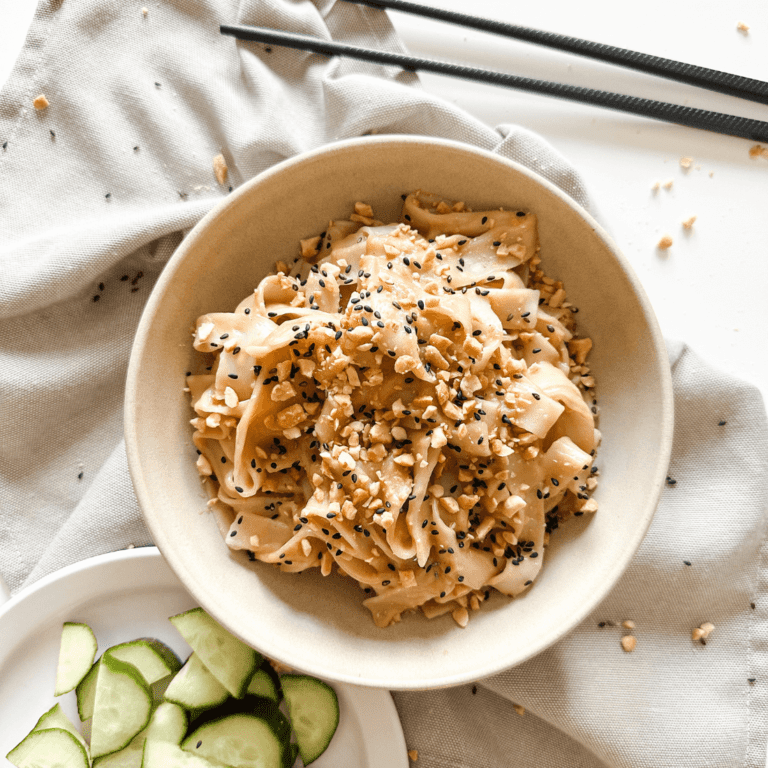 Vietnamese Spring Roll Inspired Peanut Butter Rice Noodles
