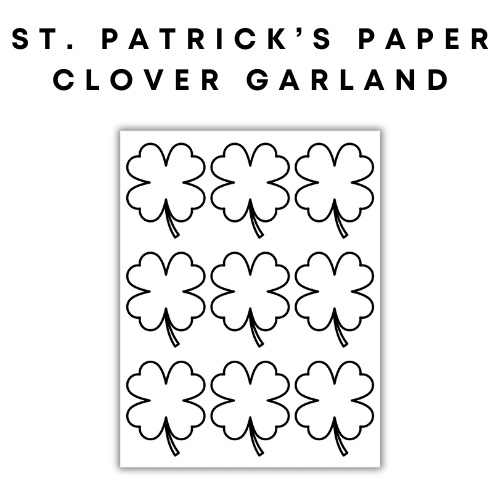 st. patricks day paper clover garland printable - freebie