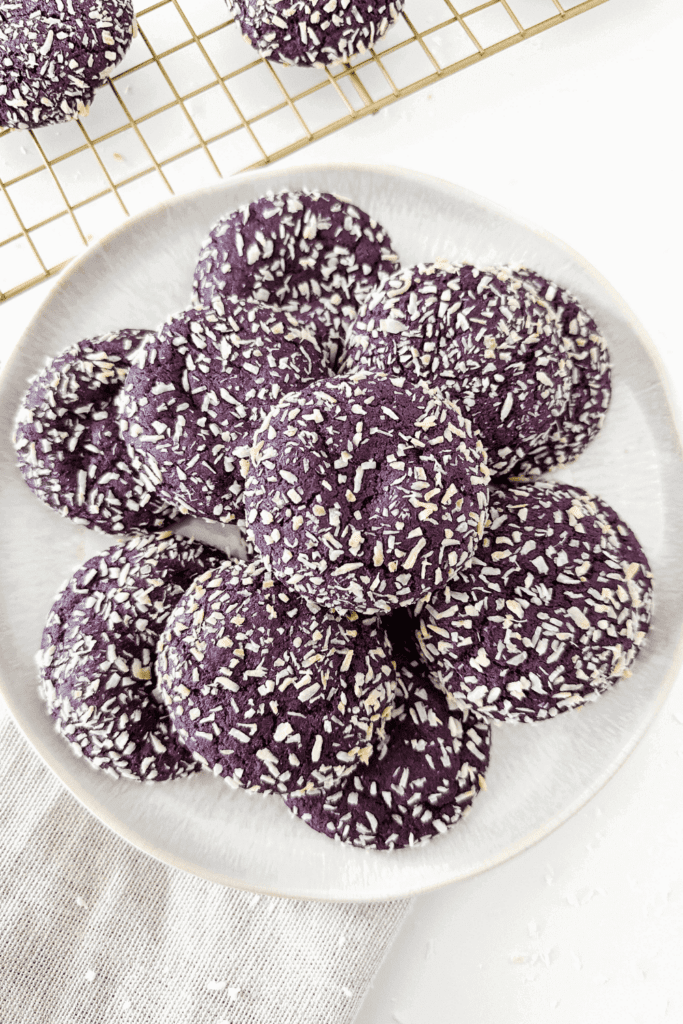 Coconut Ube Cookies - Featured Pin 1 Image - Lynn Mumbing Mejia