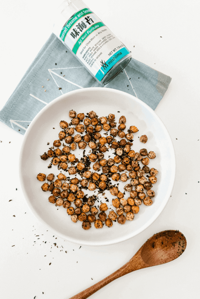 Crunchy Air Fryer Furikake Chickpeas - Pin 1 - Lynn Mumbing Mejia