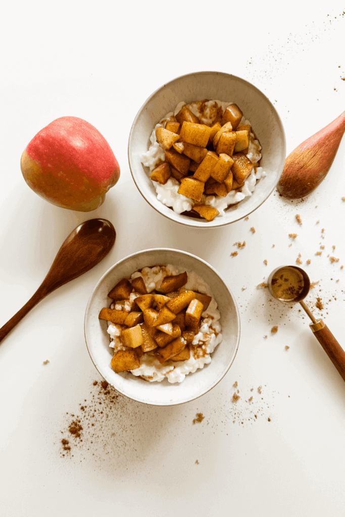 Cottage Cheese Apple Pie Bowl - Featured Pin 1 Image - Lynn Mumbing Mejia
