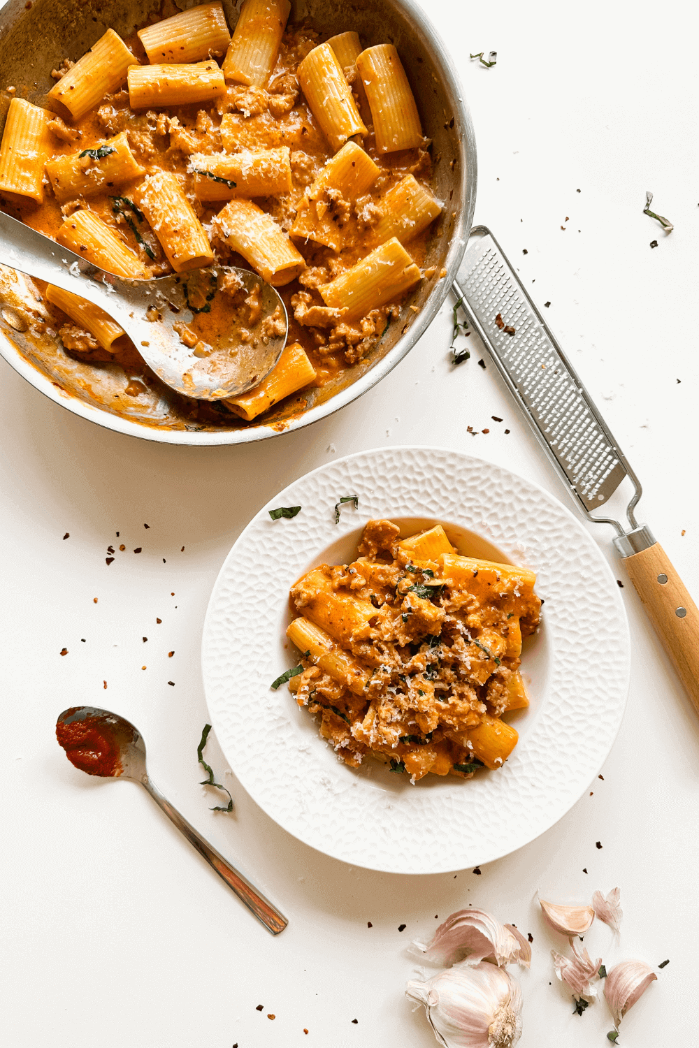 Spicy Creamy Sausage Pasta - Featured Blog Pin 1 Image - Lynn Mumbing Mejia