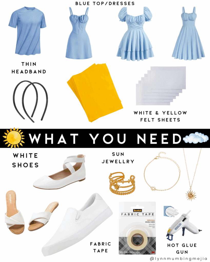 DIY Sun and Sky Costume - What You Need Image - Lynn Mumbing Mejia