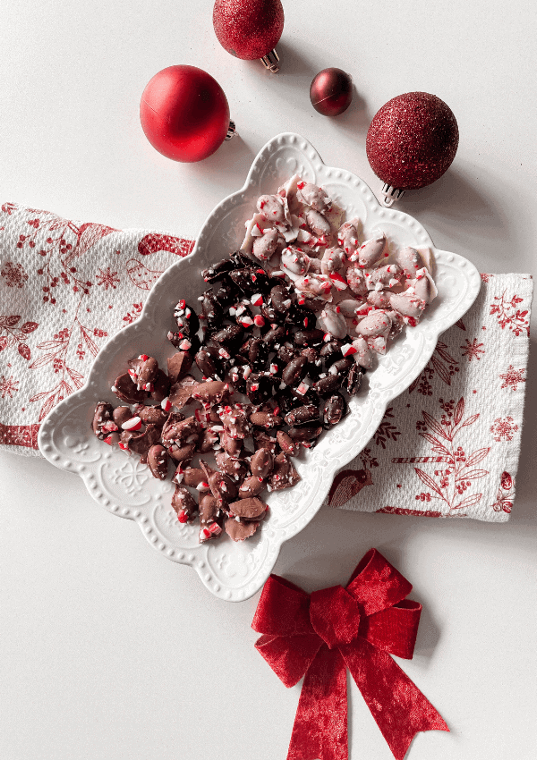 Candy Cane Chocolate Almonds