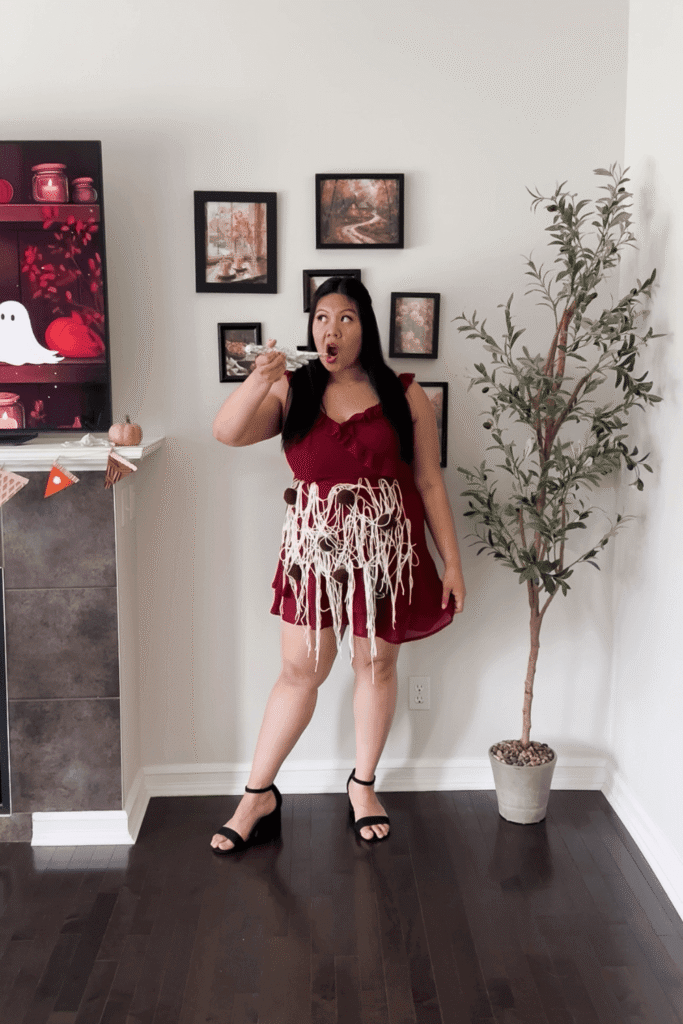 DIY Spaghetti And Meatballs Costume - Featured Pin 2 Image - Lynn Mumbing Mejia